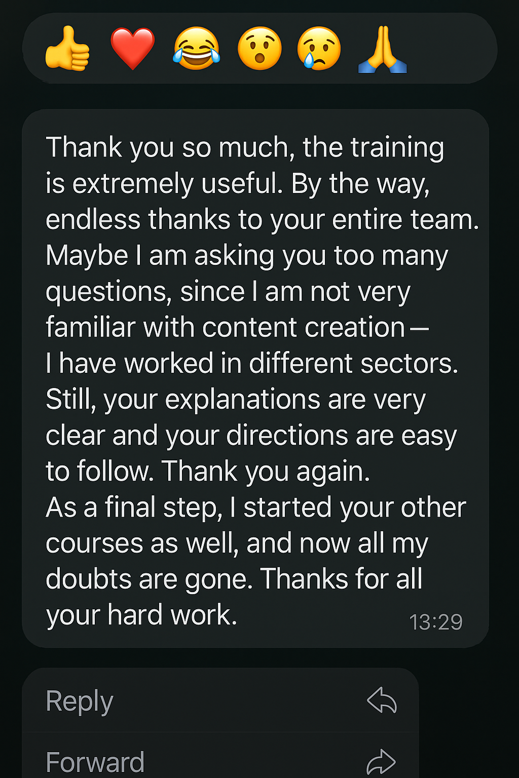 Customer WhatsApp Feedback 1